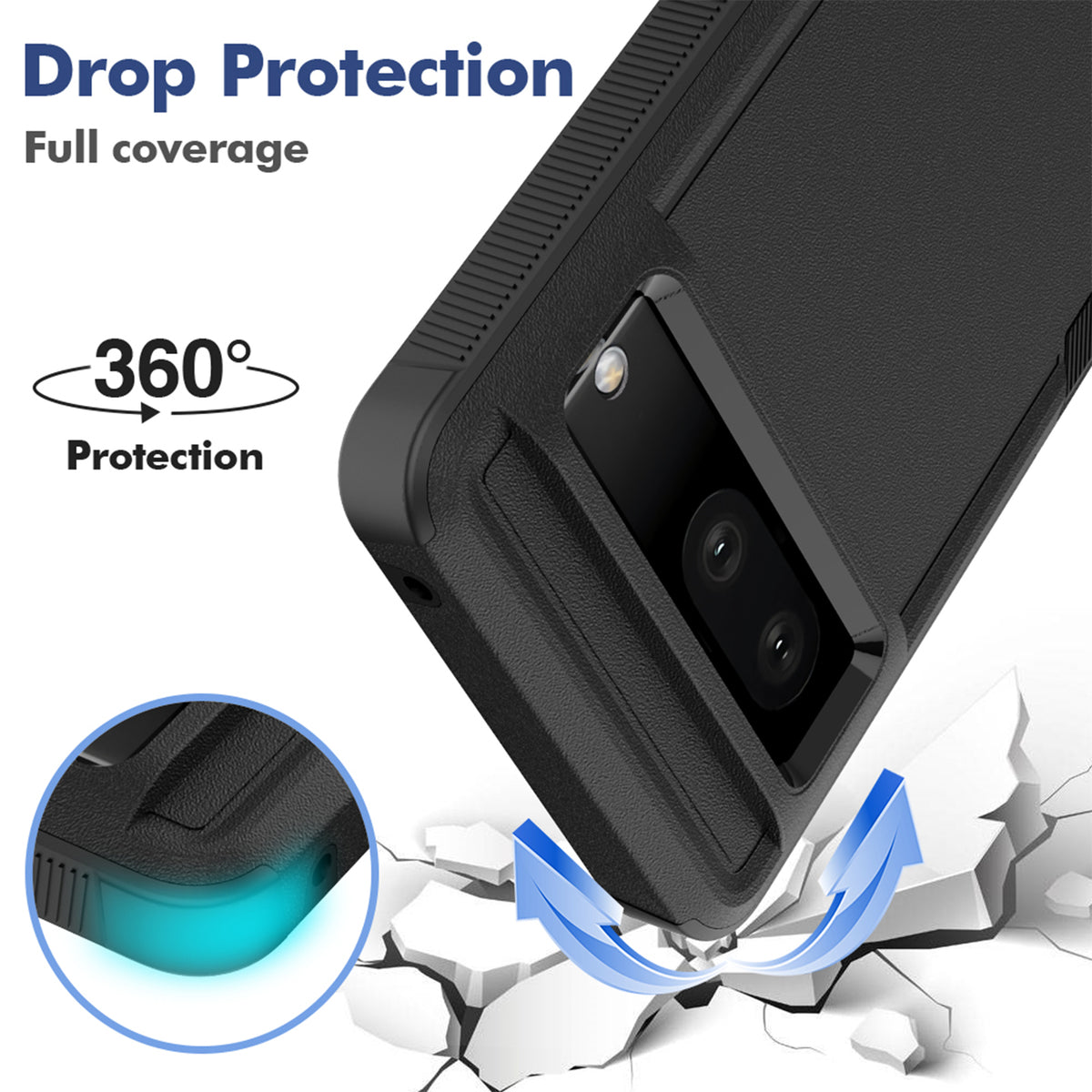 Navor Case Compatible with Google Pixel 7 , 2022 release 6.3-inch,Shockproof Silicone Cover with Screen Protector
