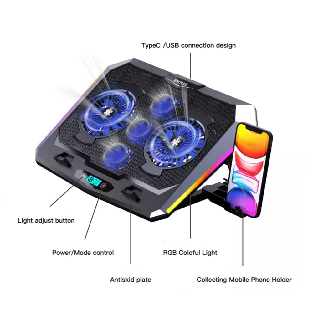 navor Laptop Cooling Pad with 5 Quiet Fans for 12-18 Inch Laptop