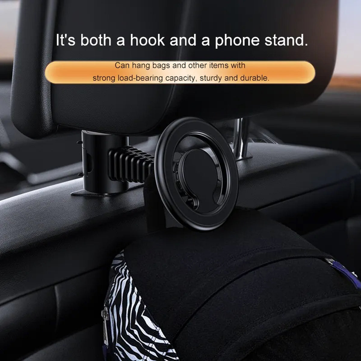 Navor Car Phone Holder, Car Back Seat Headrest Magnetic Mount Holder for Cellphone iPad Tablet GPS