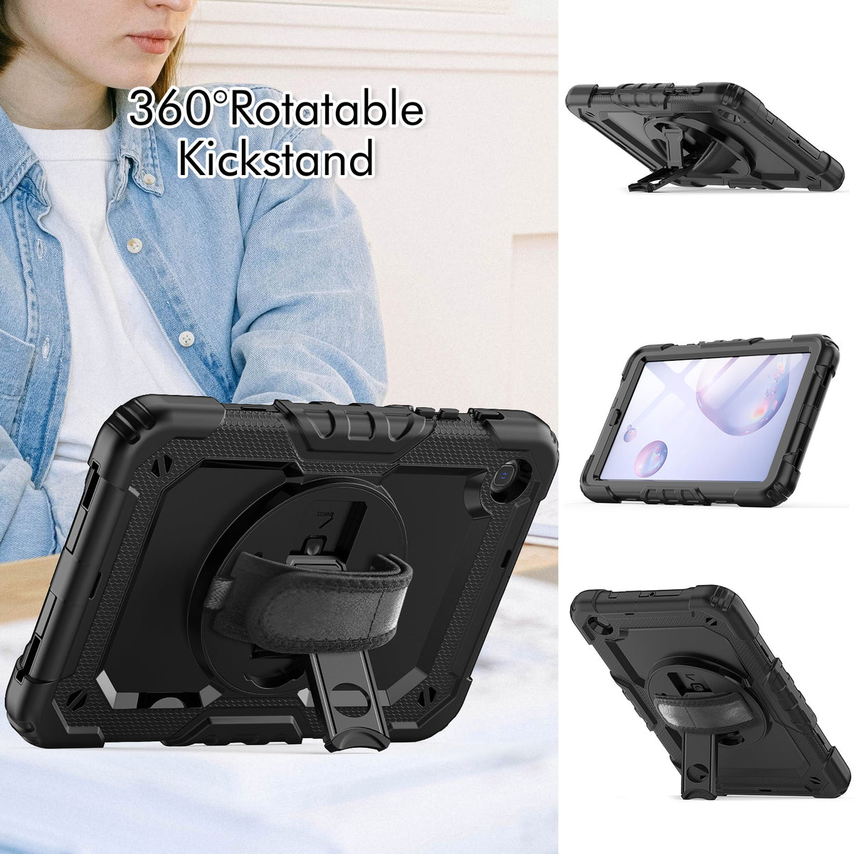 navor Samsung Galaxy Tab A 8.4" (2020), 360 Kickstand Case [BLACK]