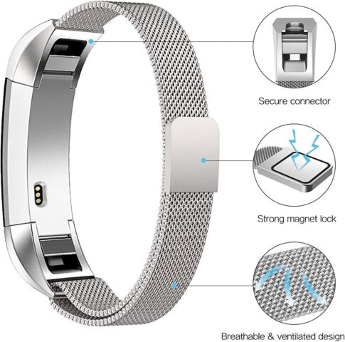 For Fitbit Alta HR Stainless Milanese Magnetic Wrist Strap Lite Smart Watch Band