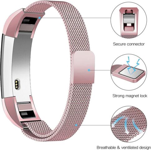 For Fitbit Alta HR Stainless Milanese Magnetic Wrist Strap Lite Smart Watch Band