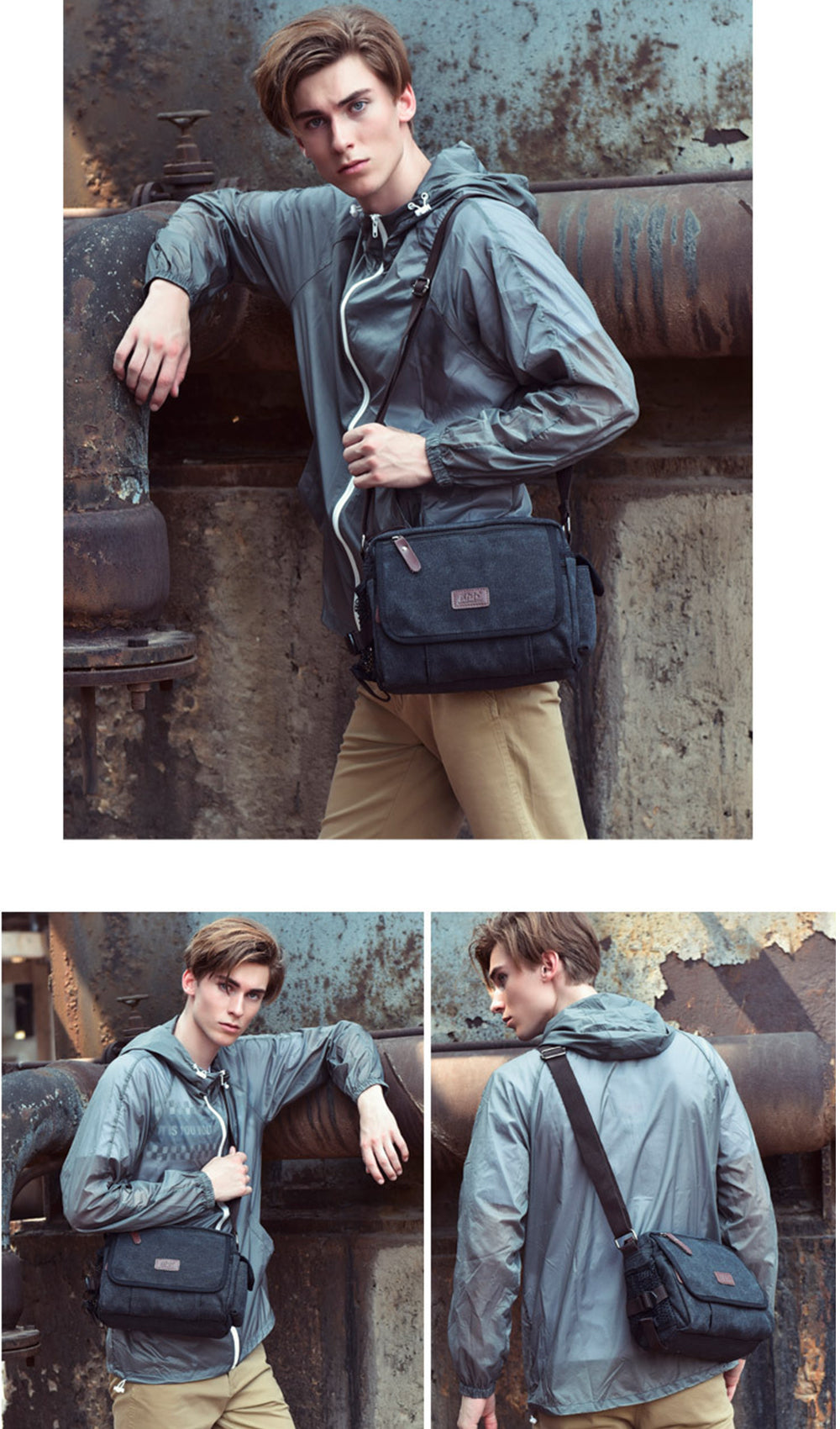 Men's Small Vintage Multipurpose Messenger Bag