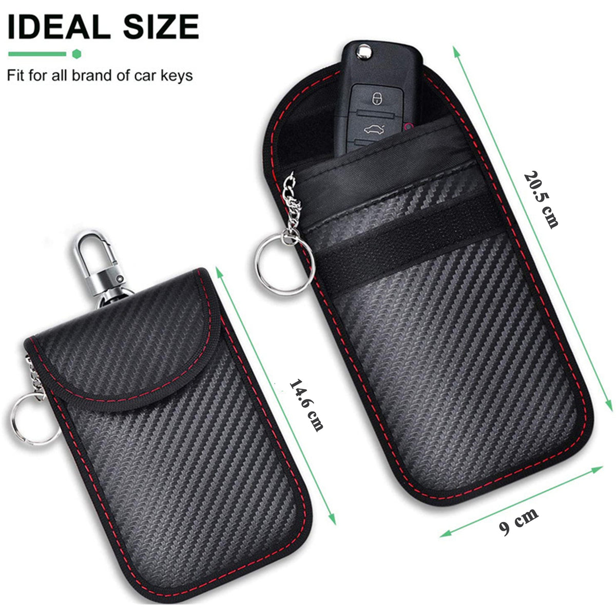 navor 2 Pack for Faraday Pouch for Car Keys – RFID Signal Blocking