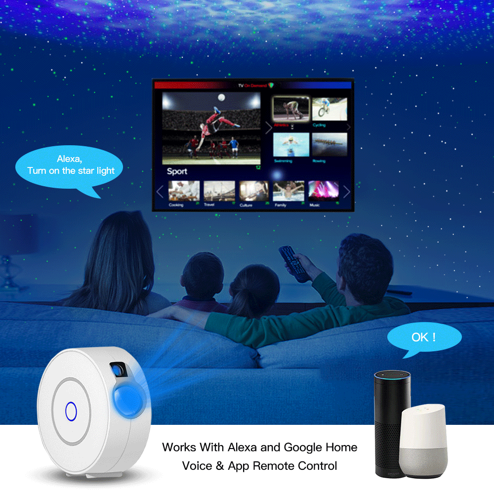 navor Starry Projector Light with Timer, App Control, Voice Control,Moving Star Galaxy