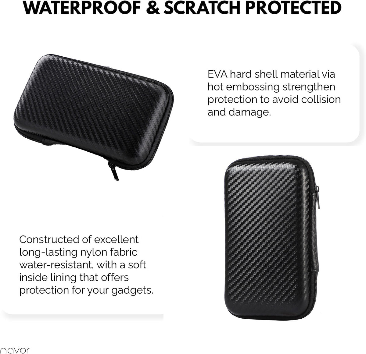 Water Proof Portable Hard Carrying Travel Case Cover Pouch for Electronic Accessories