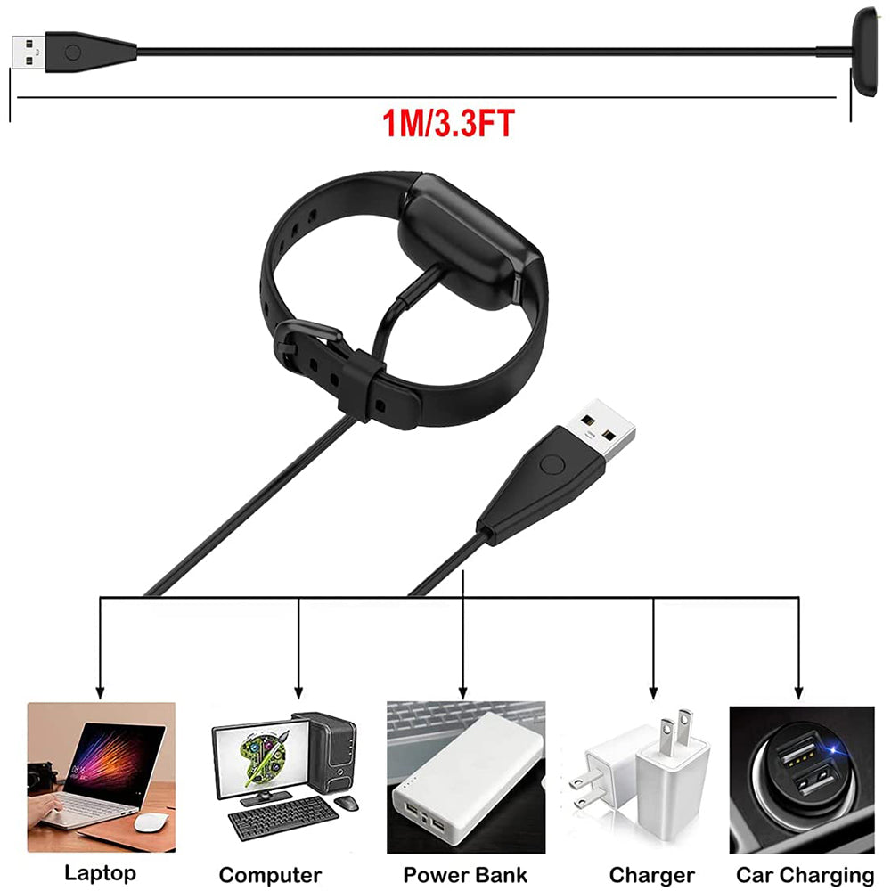 navor Charging Cable Compatible with Fitbit Charge 5 / Fitbit Luxe /3.3ft- Black