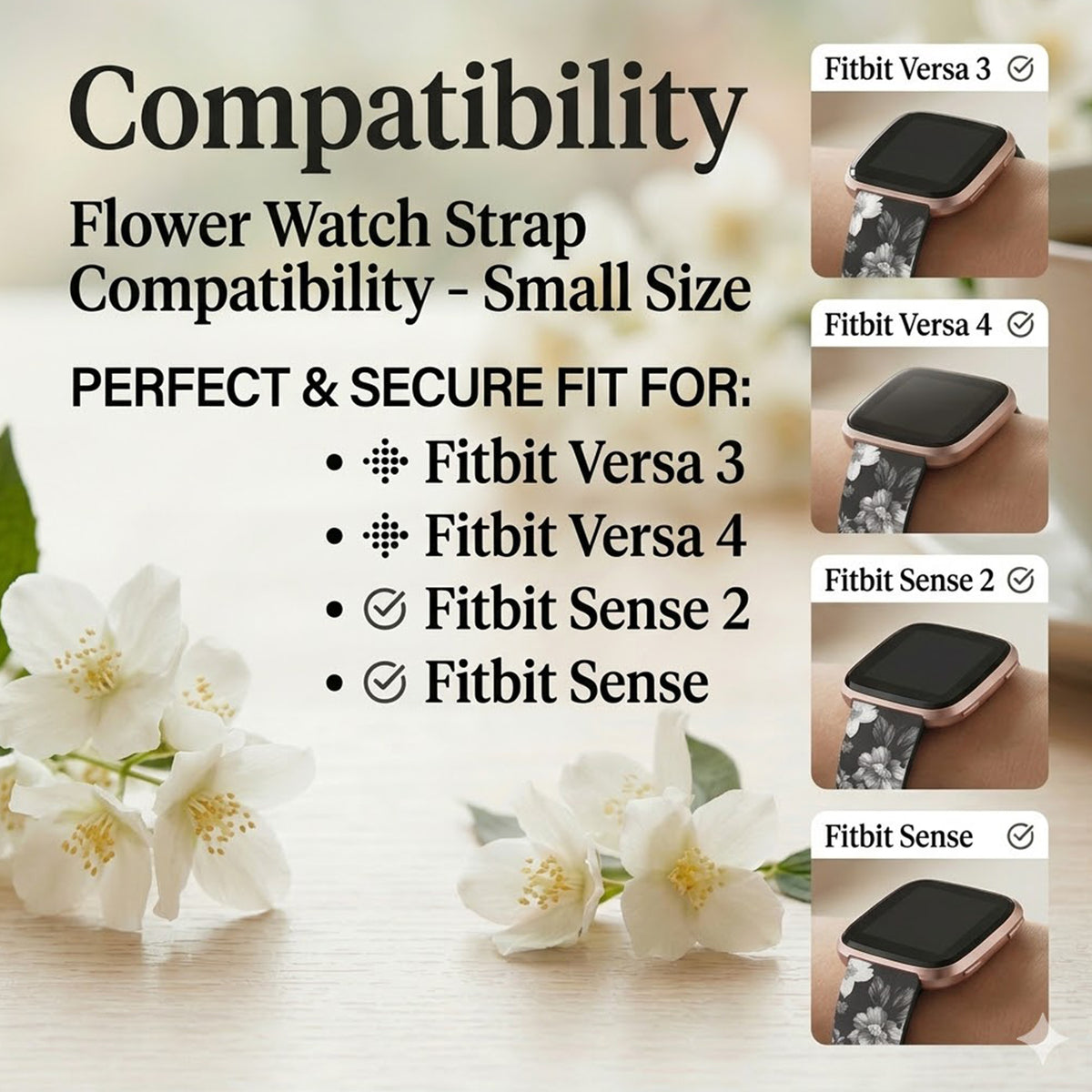 navor Flower Watch Strap Compatible with Fitbit Versa/Versa 2/Versa Lite/Versa SE