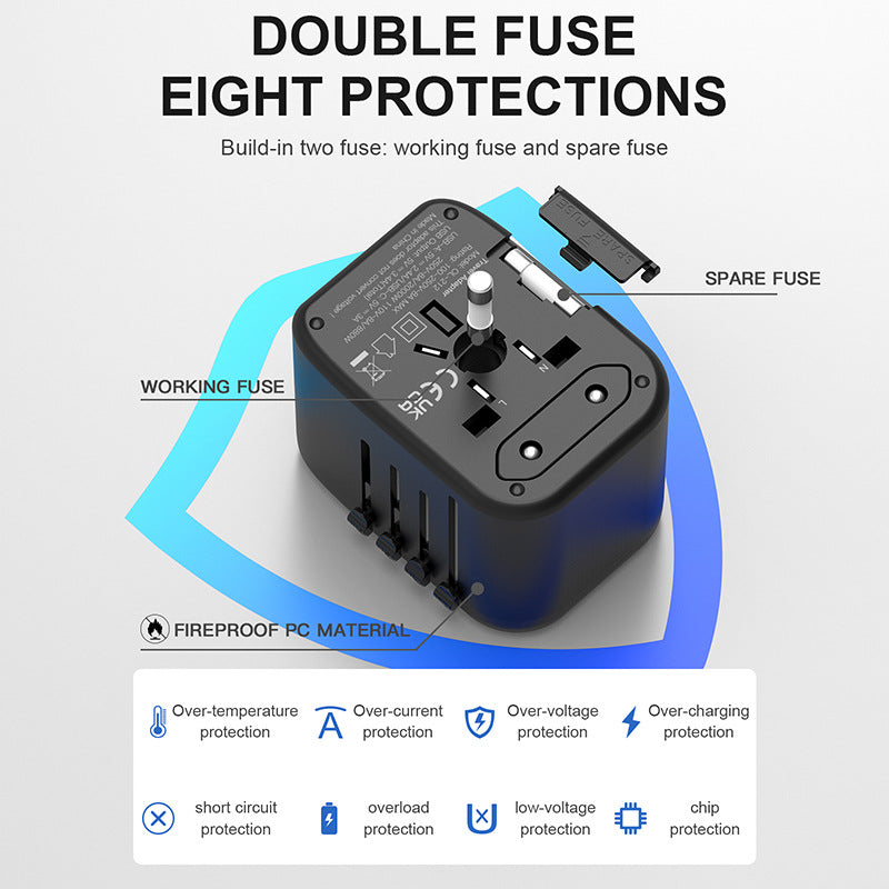 navor Universal Travel Adapter with 2 USB-C & 2 USB-A Ports for International Travel