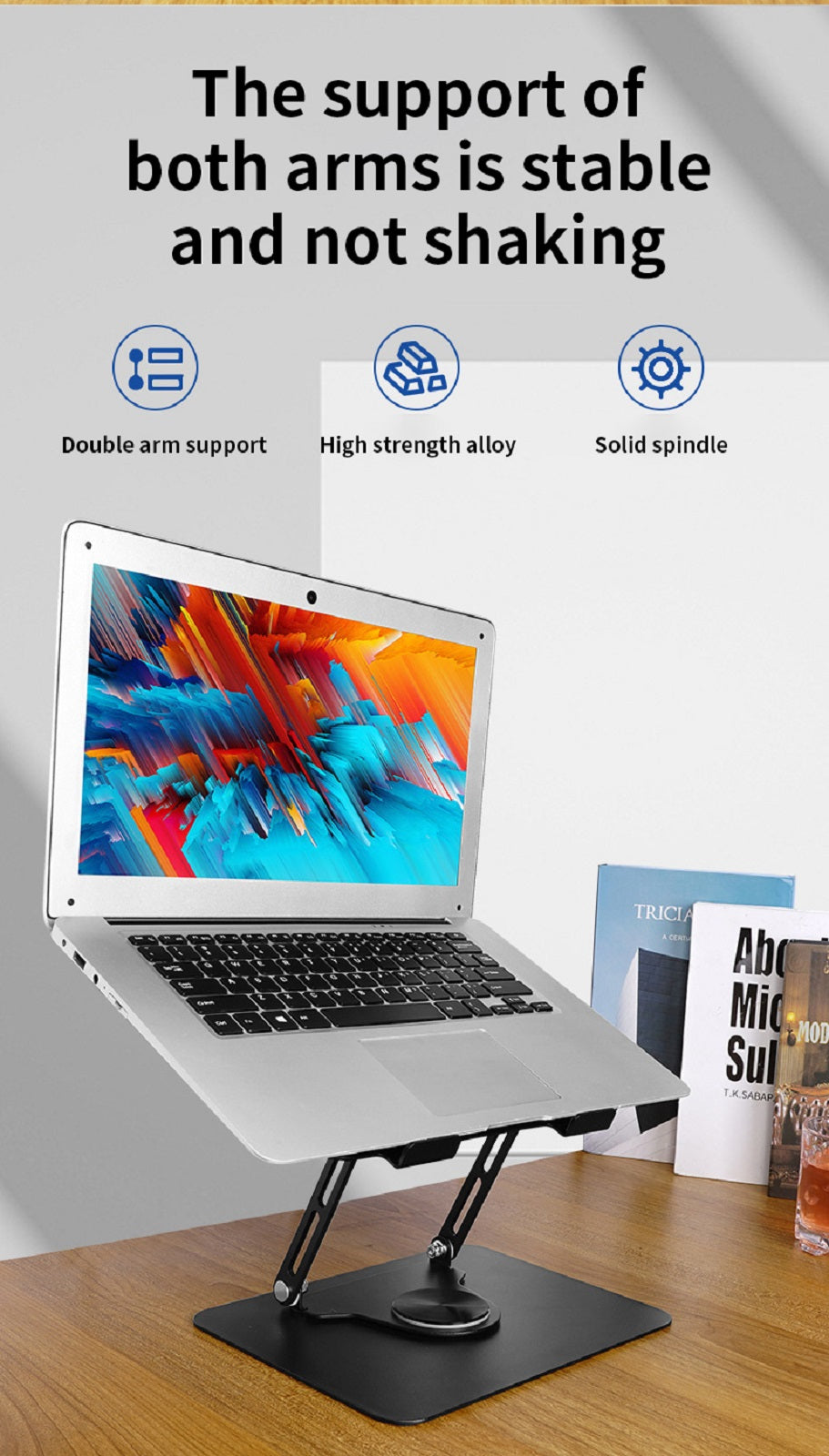 Navor 360° Swivel Laptop Stand – Adjustable Height, Ergonomic & Portable-10-17 inch laptops