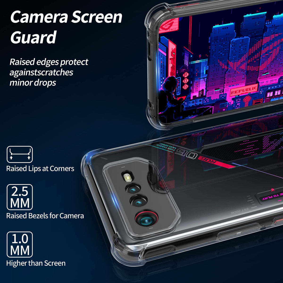 Clear Protective Phone Case for ASUS ROG Phone 6 2022, Slim TPU