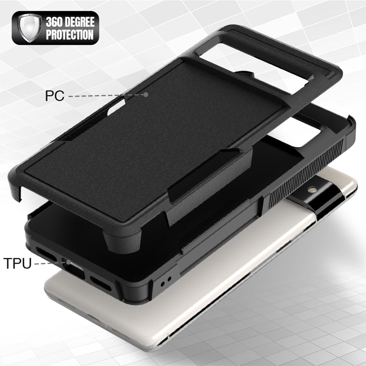 Navor Case Compatible with Google Pixel 7 , 2022 release 6.3-inch,Shockproof Silicone Cover with Screen Protector