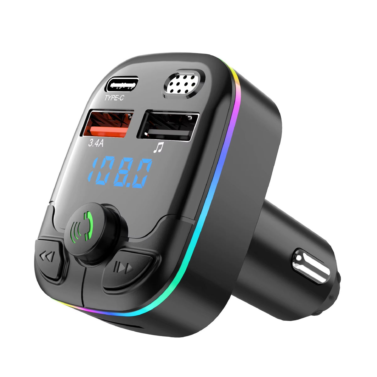 Navor Bluetooth FM Transmitter, Hands-Free Car Adapter with 3.4A Charger