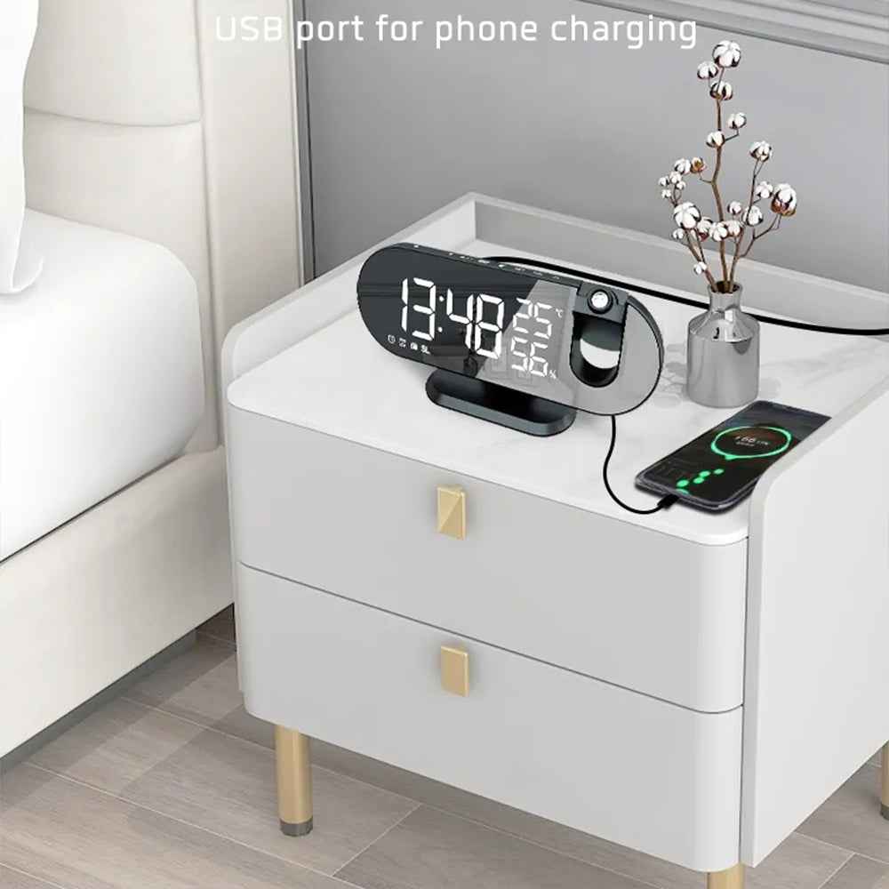navor Projection Clock with USB Charging Port