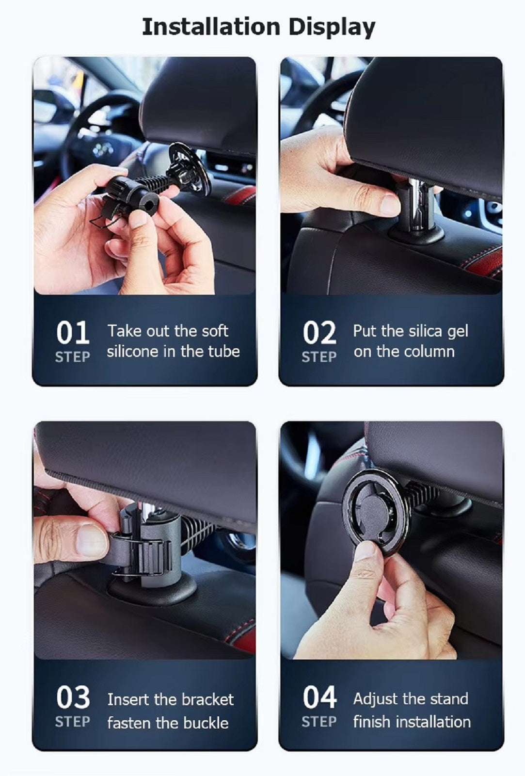 Navor Car Phone Holder, Car Back Seat Headrest Magnetic Mount Holder for Cellphone iPad Tablet GPS