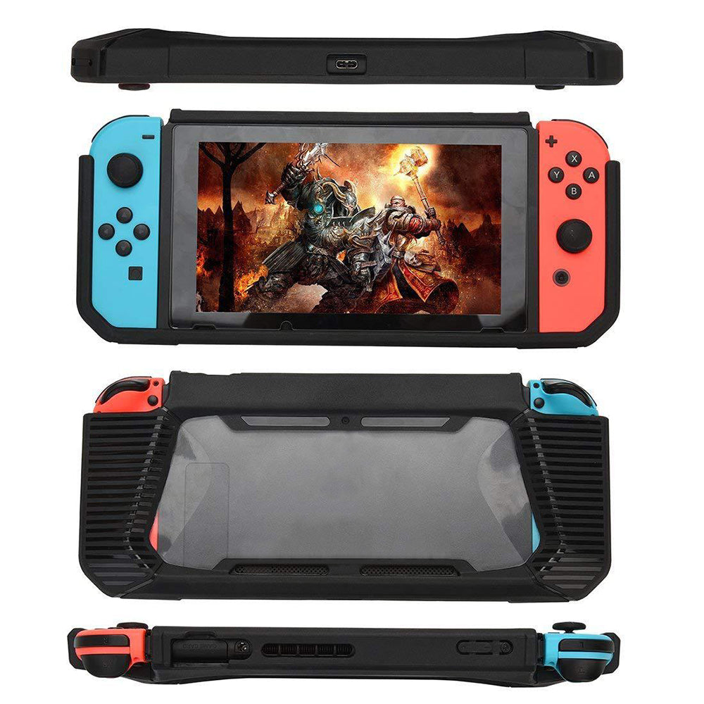 navor Rugged Protective Cover & Screen Protector for Nintendo Switch, with 2 Thumb Grips Caps