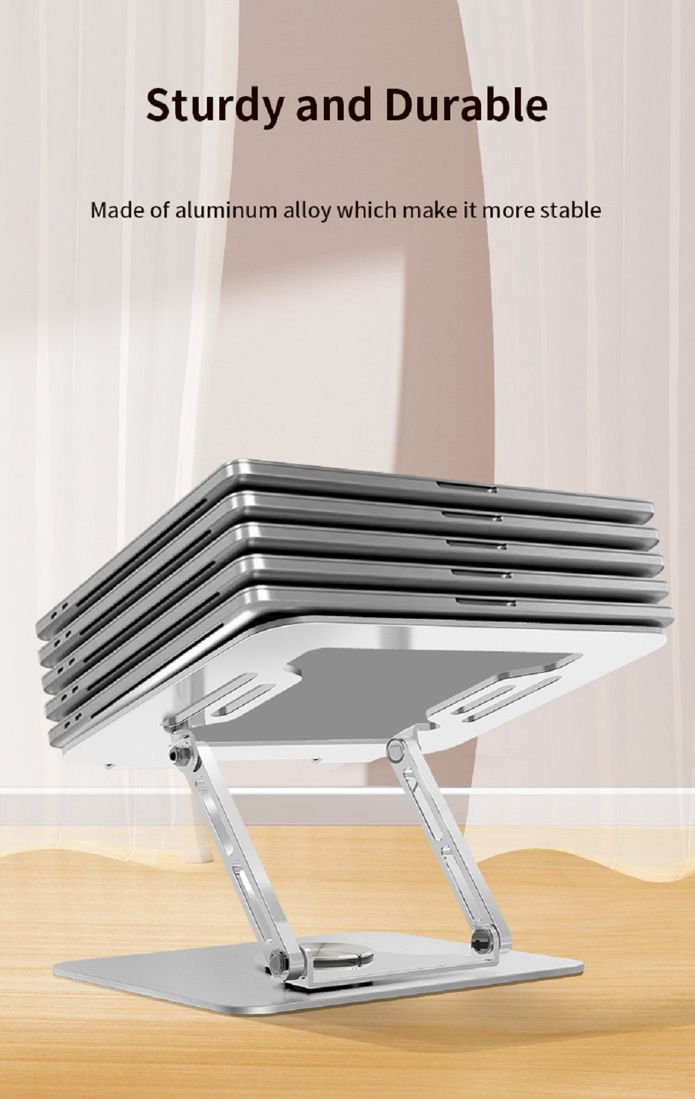 Navor 360° Swivel Laptop Stand – Adjustable Height, Ergonomic & Portable-10-17 inch laptops