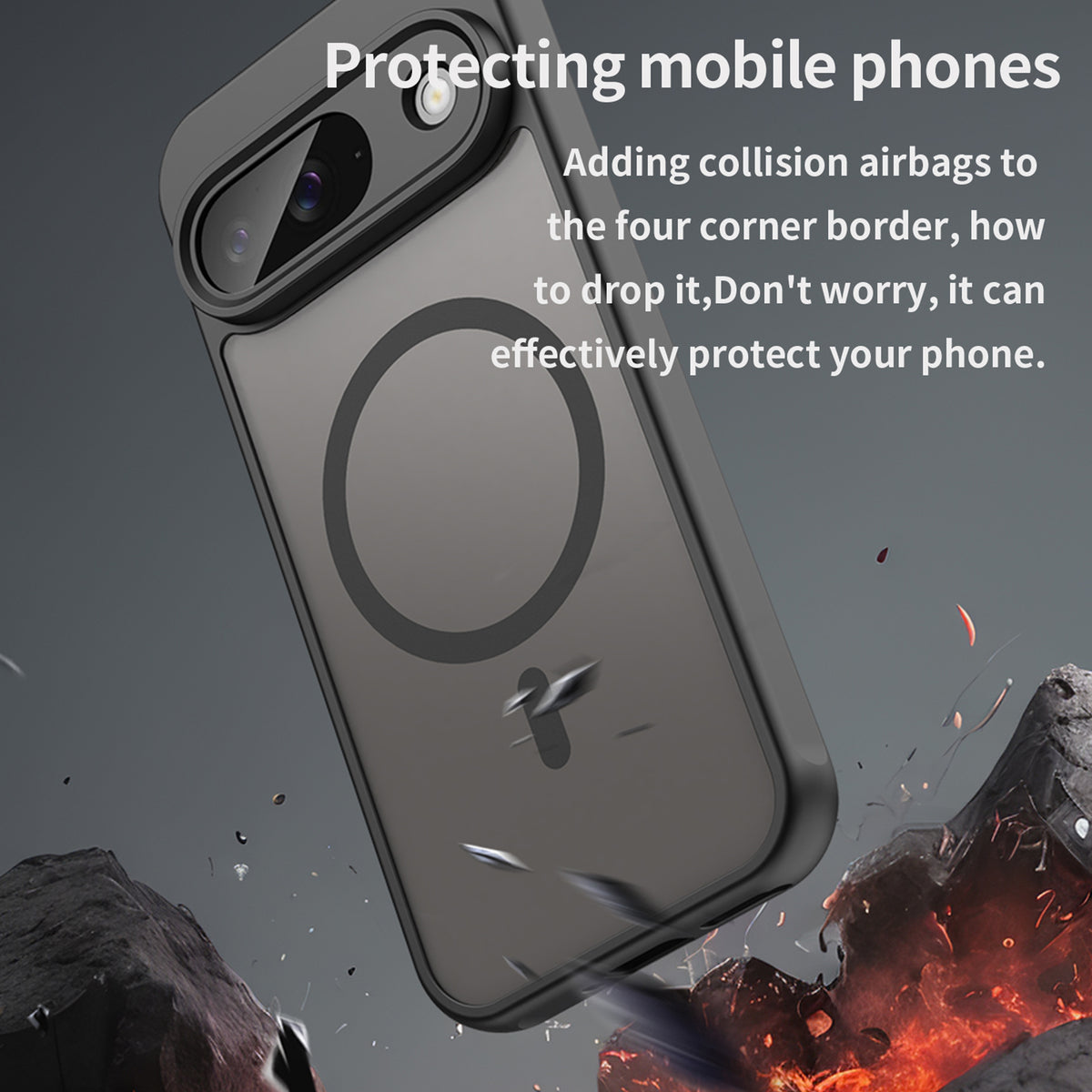 Navor Magnetic Case for Google Pixel 9 2024 with Screen Protector, Shockproof case- Black (Copy)