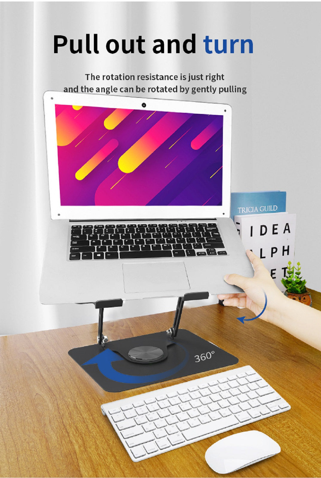 Navor 360° Swivel Laptop Stand – Adjustable Height, Ergonomic & Portable-10-17 inch laptops