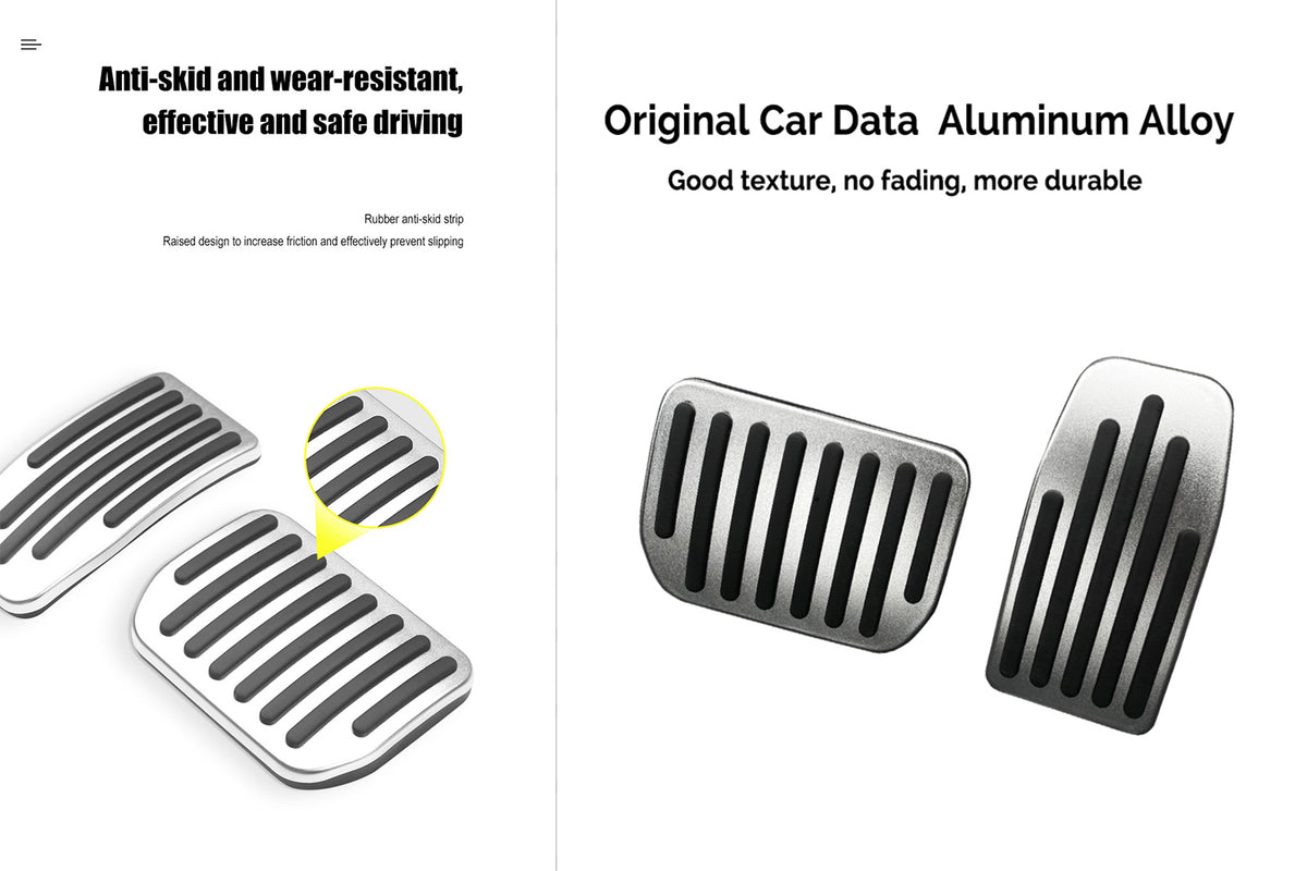 navor Aluminum Anti-Slip Pedal Covers for Tesla Model 3/Y (2020/2021/2022/2023)