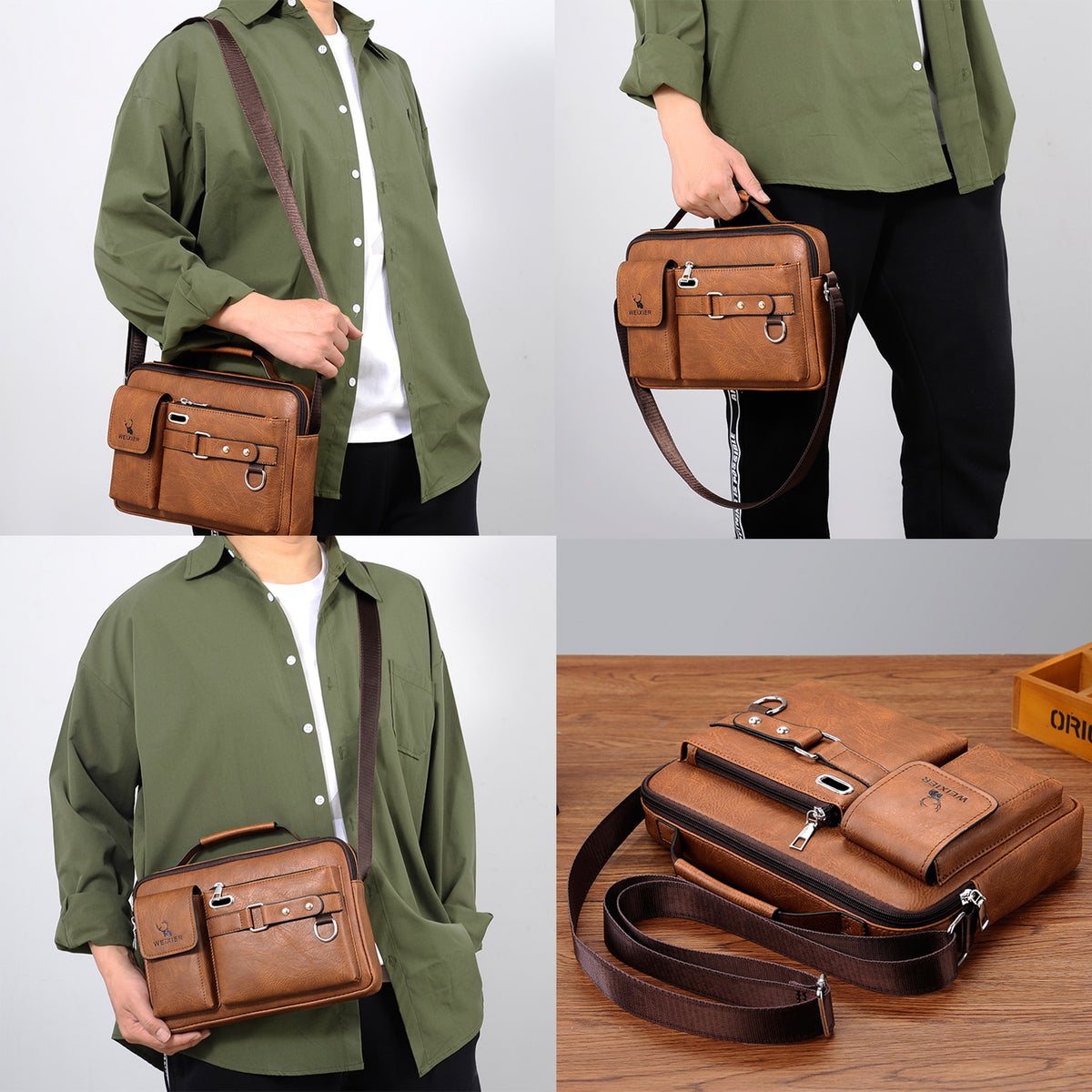 navor Men's Small Multipurpose PU Leather Shoulder/ Messenger Bag