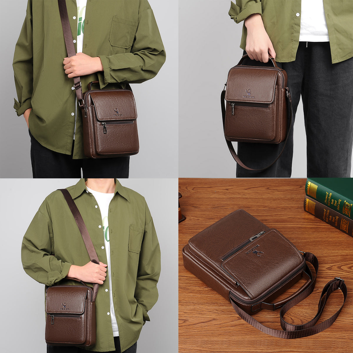 navor Men's Small Multipurpose PU Leather Shoulder/ Messenger Bag