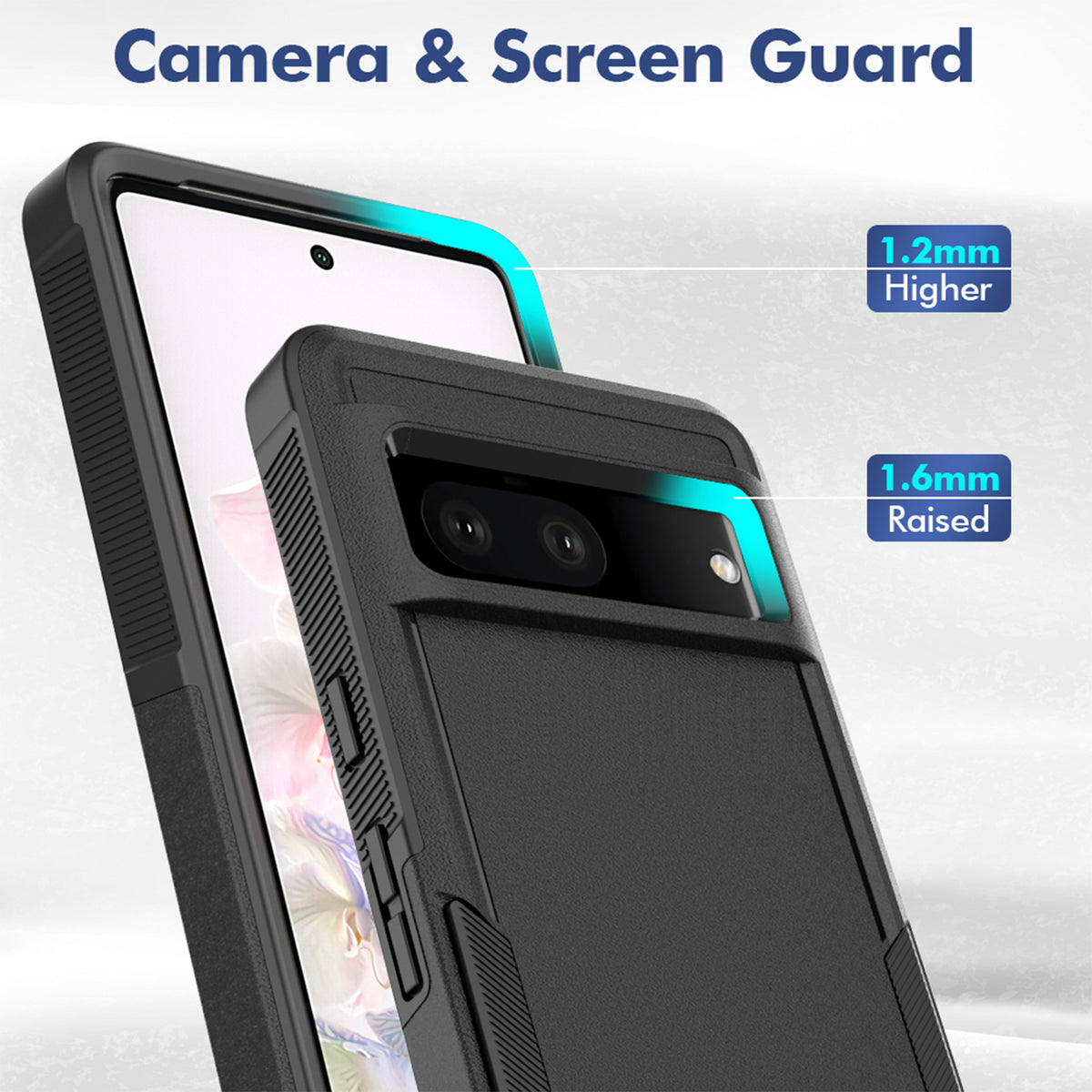 Navor Case Compatible with Google Pixel 7 , 2022 release 6.3-inch,Shockproof Silicone Cover with Screen Protector