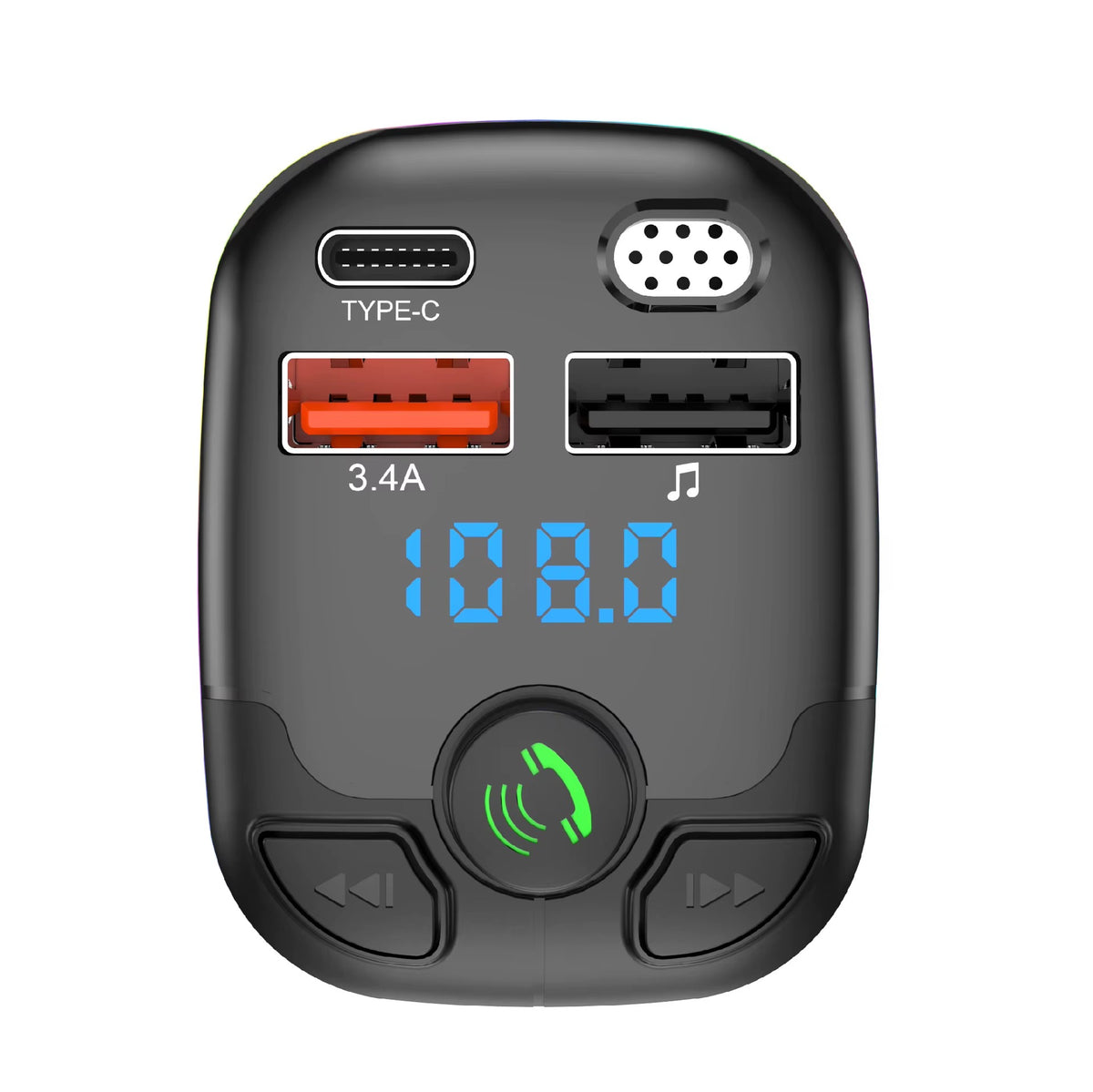 Navor Bluetooth FM Transmitter, Hands-Free Car Adapter with 3.4A Charger
