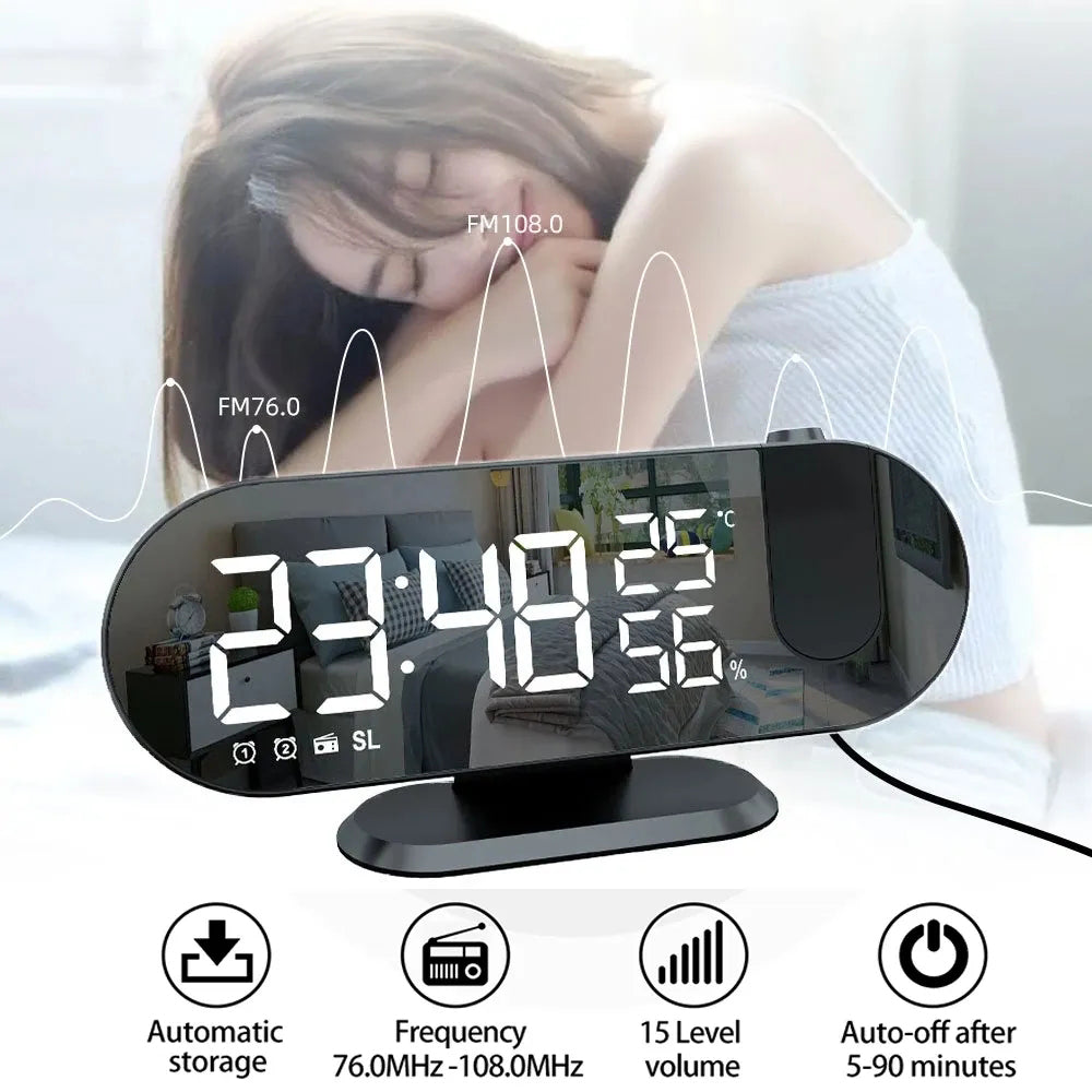 navor Projection Clock with USB Charging Port