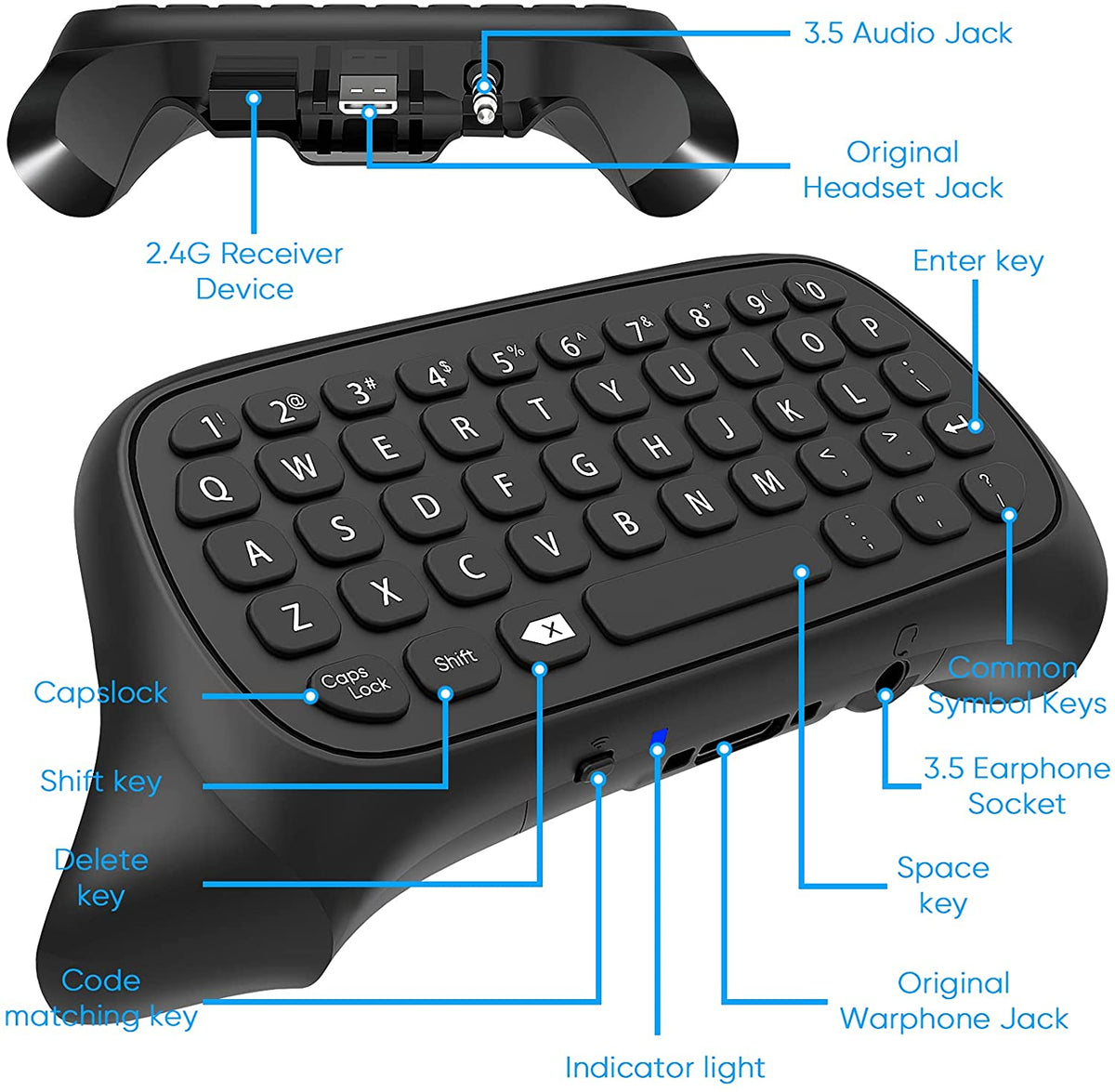navor Wireless Keyboard Compatible with Xbox Series X|S & Xbox One Controllers