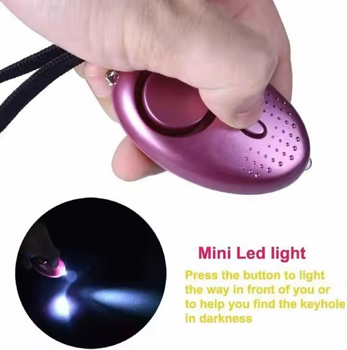 Navor Personal Safety Alarm with LED Light – 140dB Emergency Keychain Siren- 3 Pack