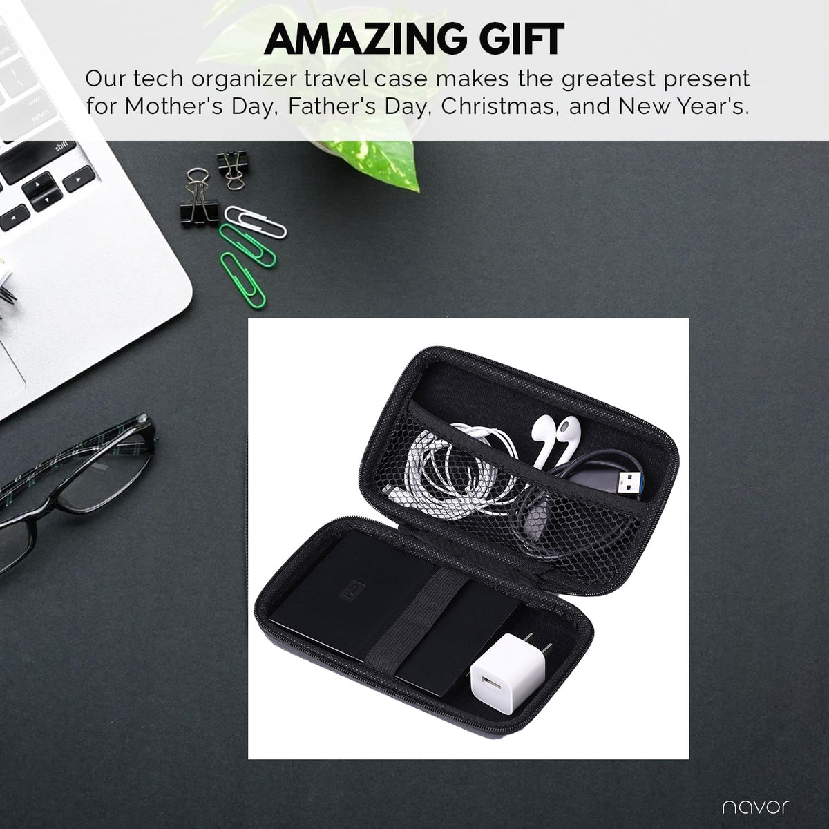Water Proof Portable Hard Carrying Travel Case Cover Pouch for Electronic Accessories