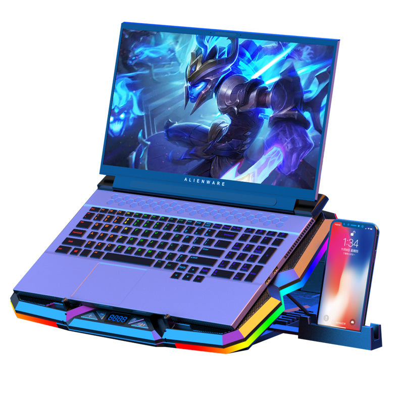 navor Laptop Cooling Pad for 12-17 Inch, Gaming Laptop Cooler with 5 Quiet Fans, RGB LED Lights