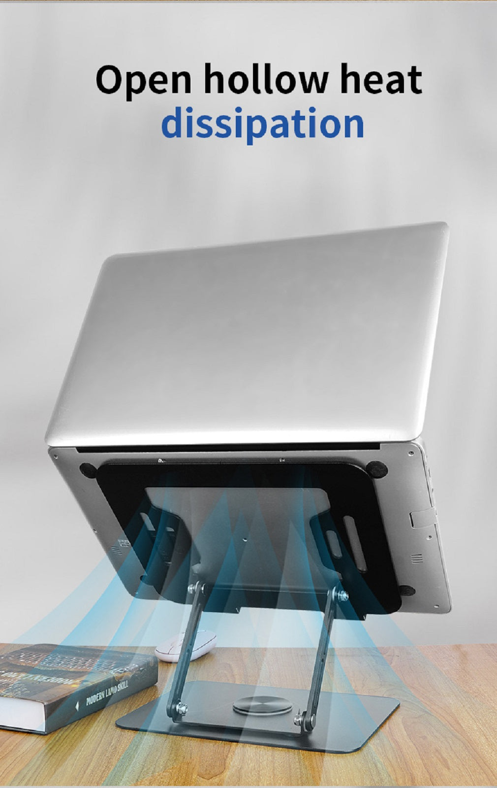 Navor 360° Swivel Laptop Stand – Adjustable Height, Ergonomic & Portable-10-17 inch laptops