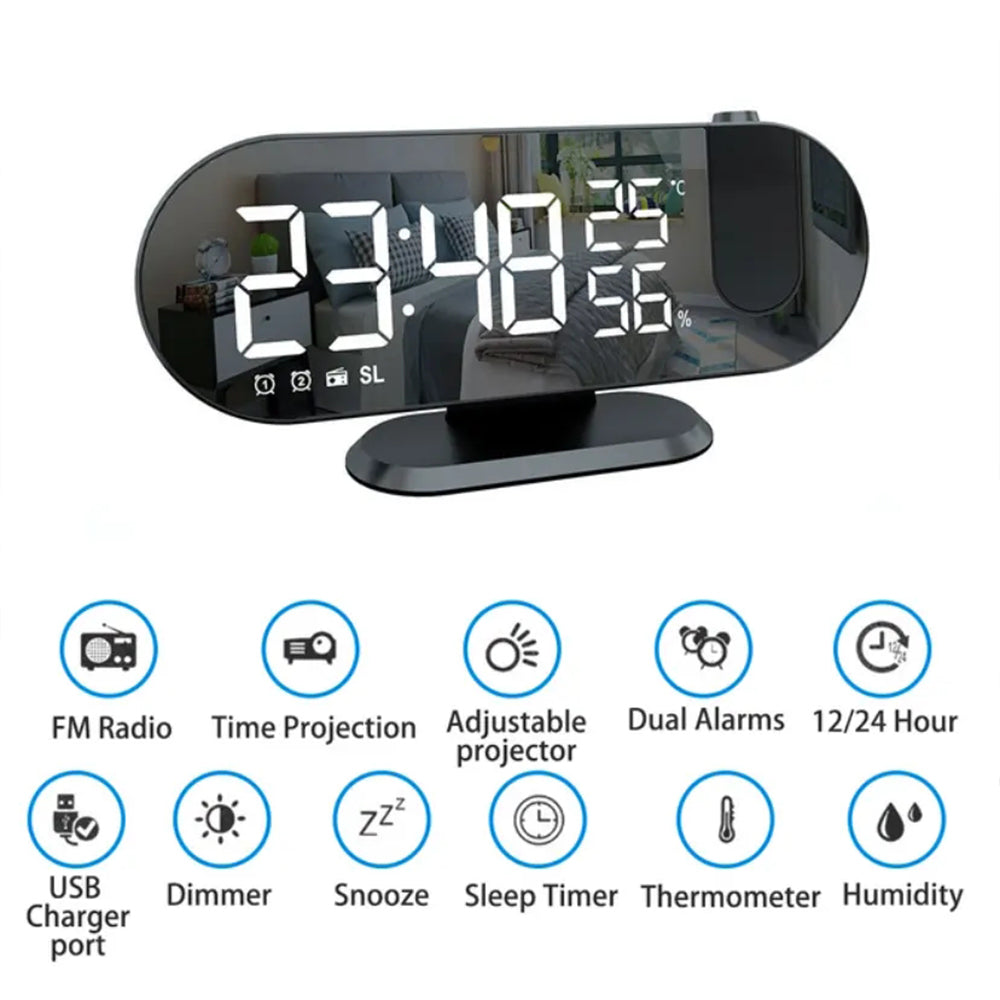 navor Projection Clock with USB Charging Port