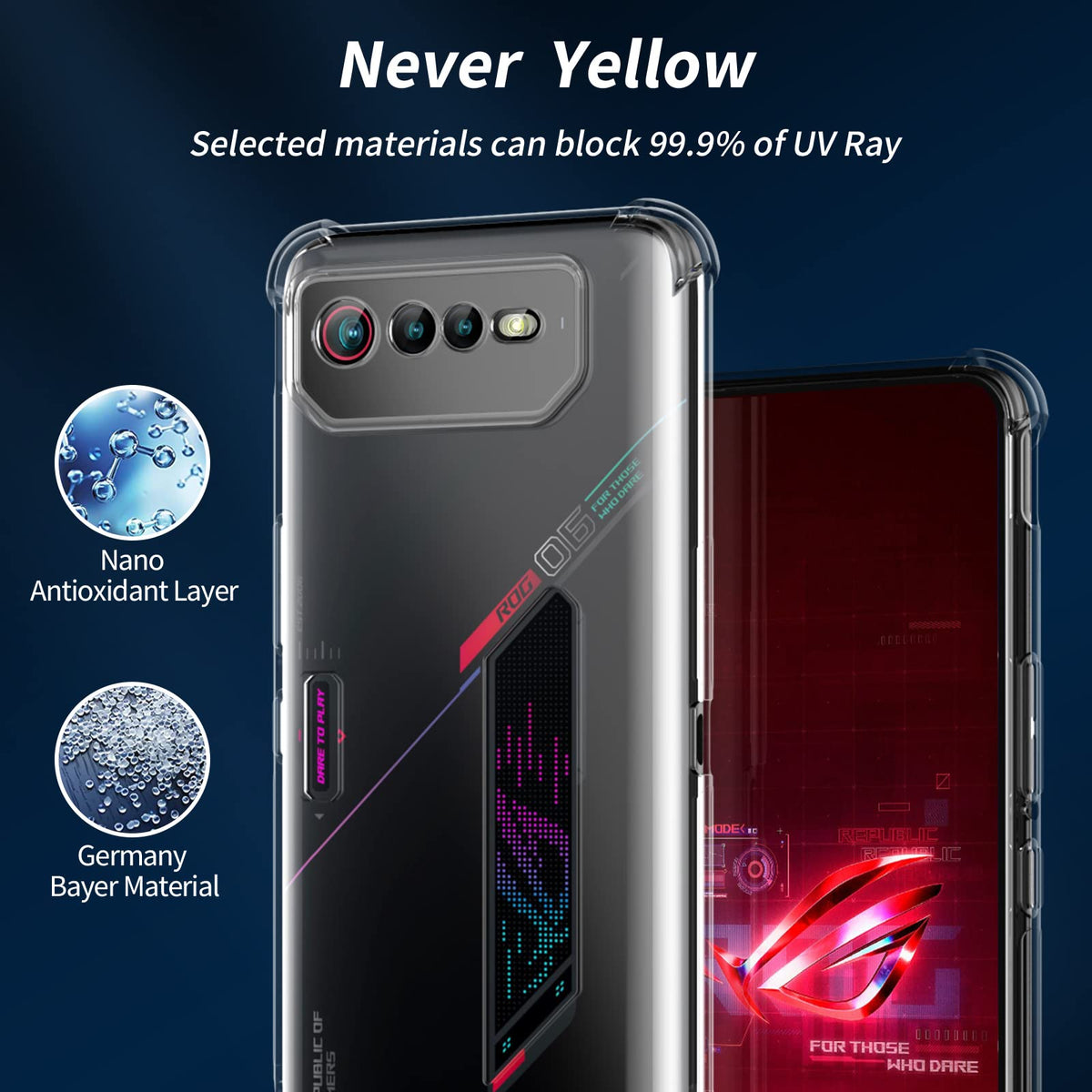 Clear Protective Phone Case for ASUS ROG Phone 6 2022, Slim TPU