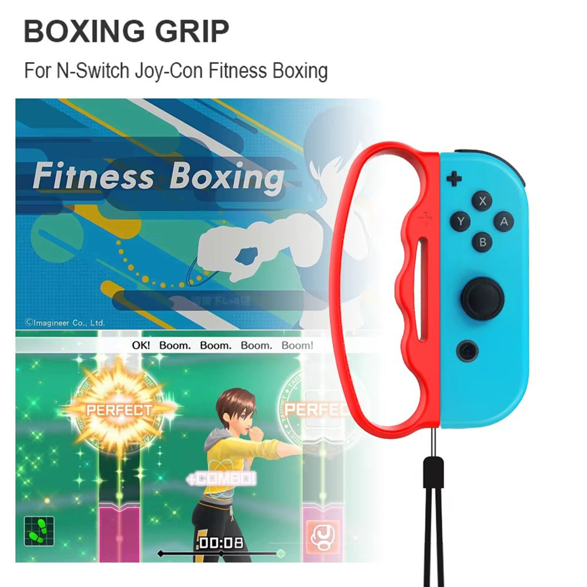 navor Fitness Boxing Hand Grips for Nintendo Switch & Switch OLED Joy-Con – Ergonomic Anti-Slip Handle