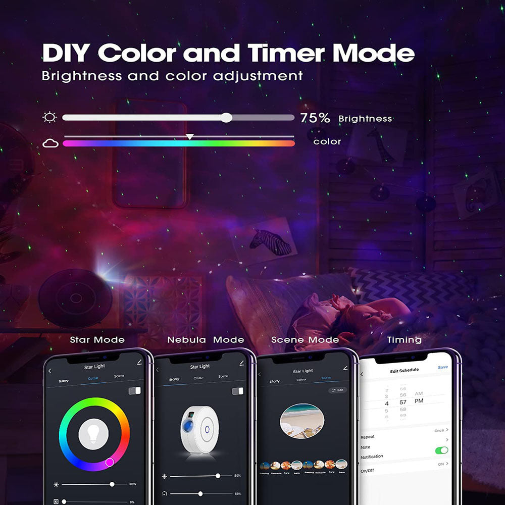 navor Starry Projector Light with Timer, App Control, Voice Control,Moving Star Galaxy