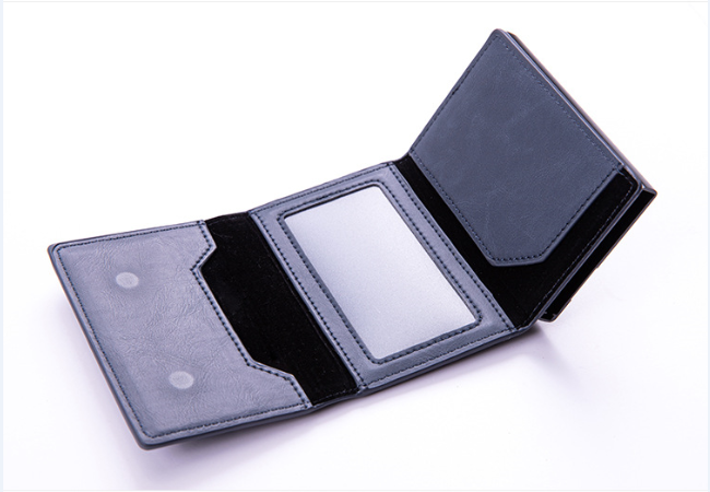 Navor Leather Bi-Fold Pop-up Wallet with AirTag Holder, RFID Blocking