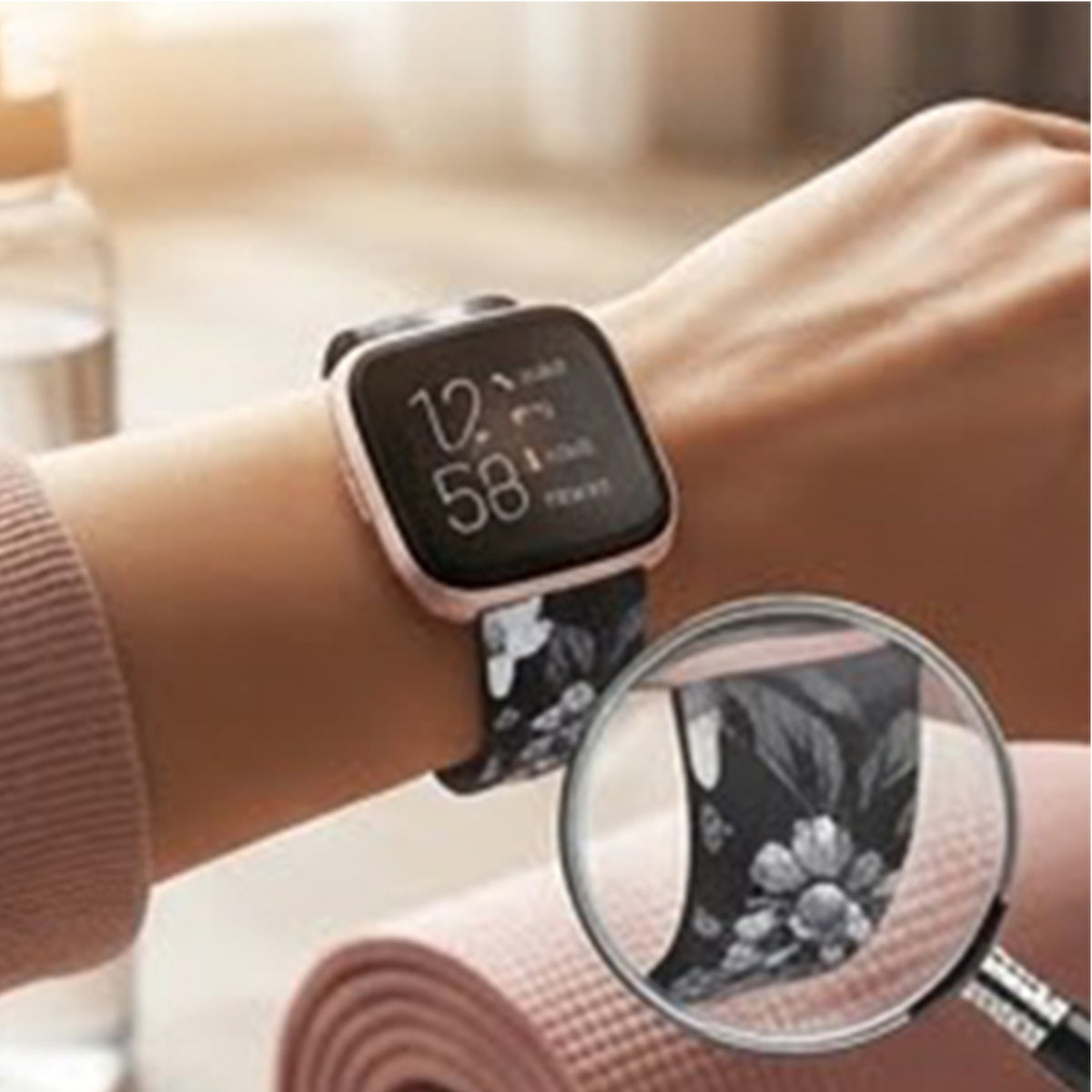 navor Flower Watch Strap Compatible with Fitbit Versa/Versa 2/Versa Lite/Versa SE