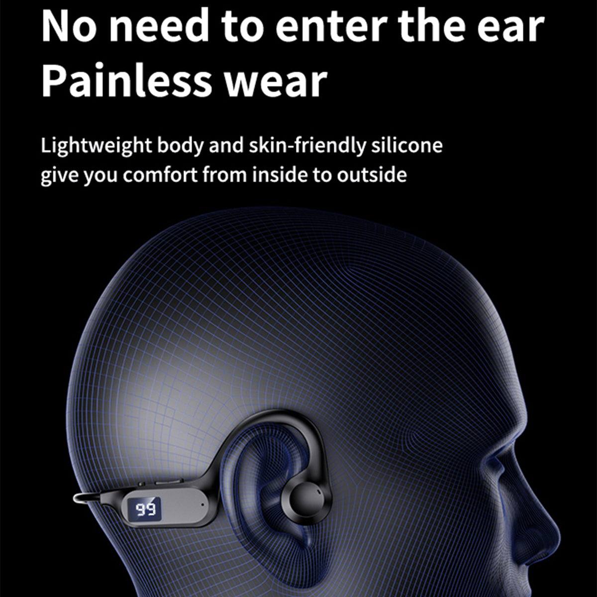 navor Open Ear Bone Conduction Headphone Wireless Bluetooth Headset with Mic