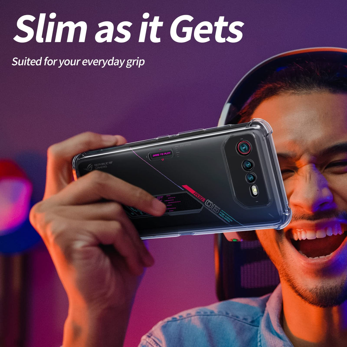 Clear Protective Phone Case for ASUS ROG Phone 6 2022, Slim TPU