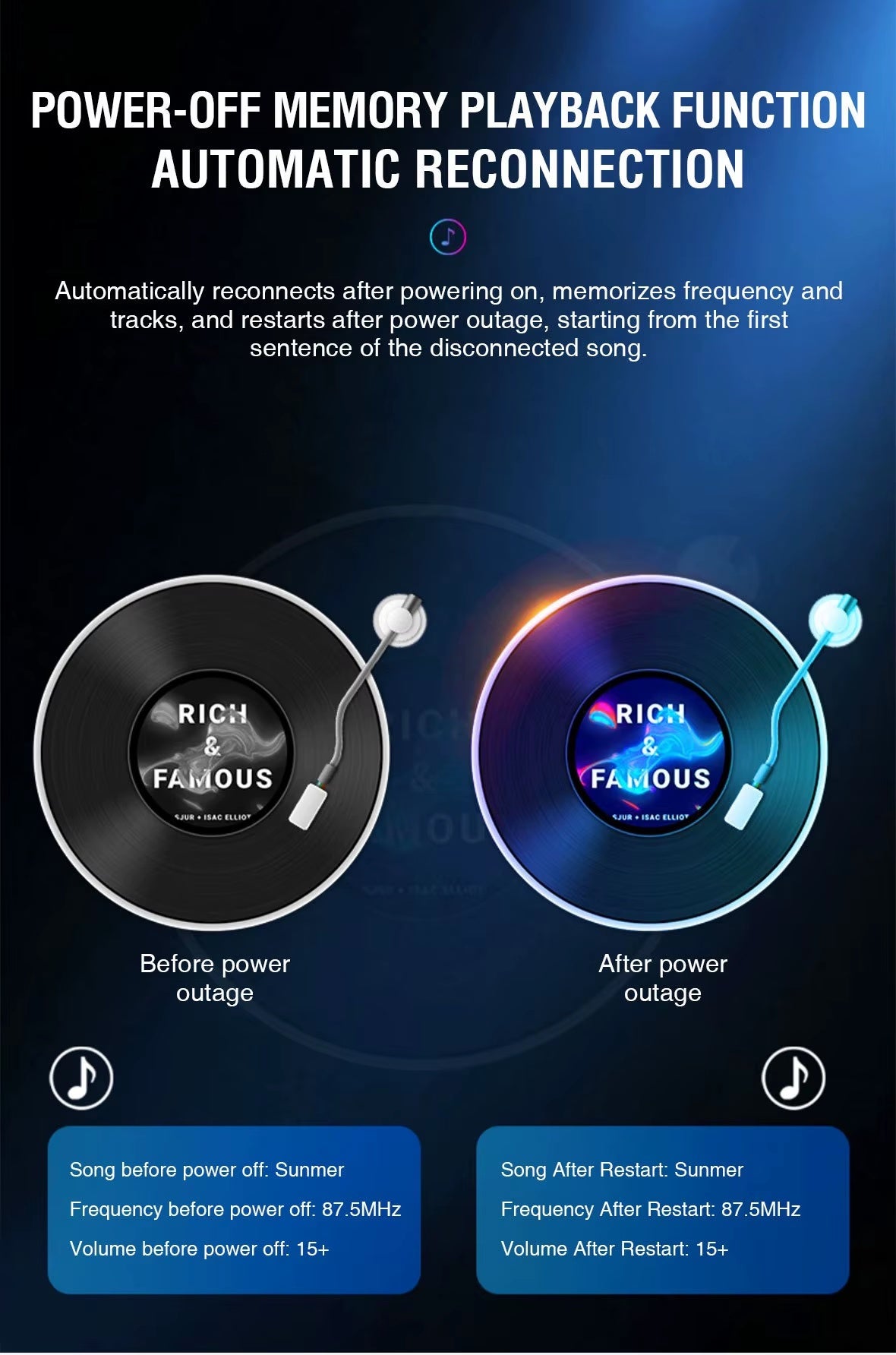 Navor Bluetooth FM Transmitter, Hands-Free Car Adapter with 3.4A Charger