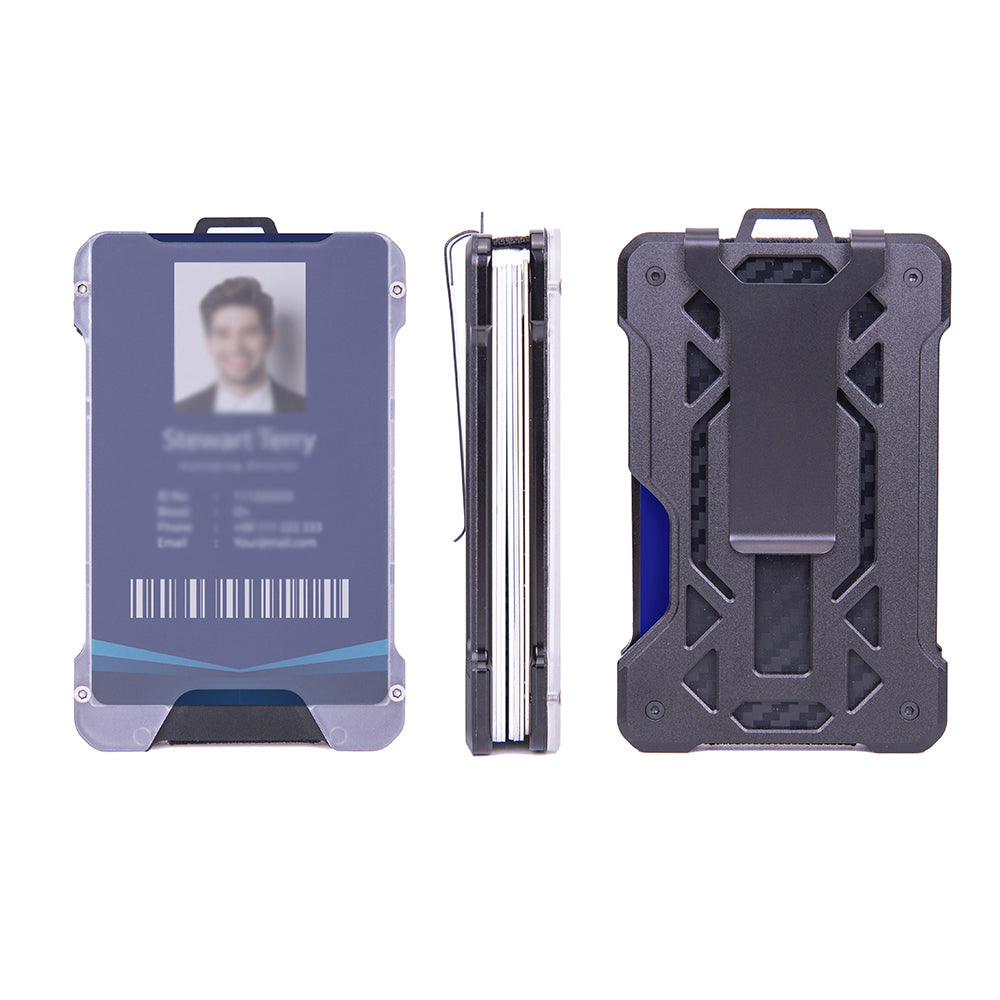 navor Minimalist Wallet with 1 Clear Window ID Badge Holder, Money Clip, RFID Blocking