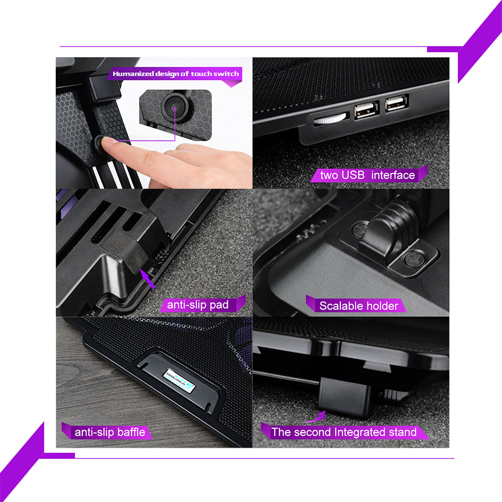 navor Laptop Cooling Pad with 2 Quiet Fans for 10-15.6 Inch Laptop
