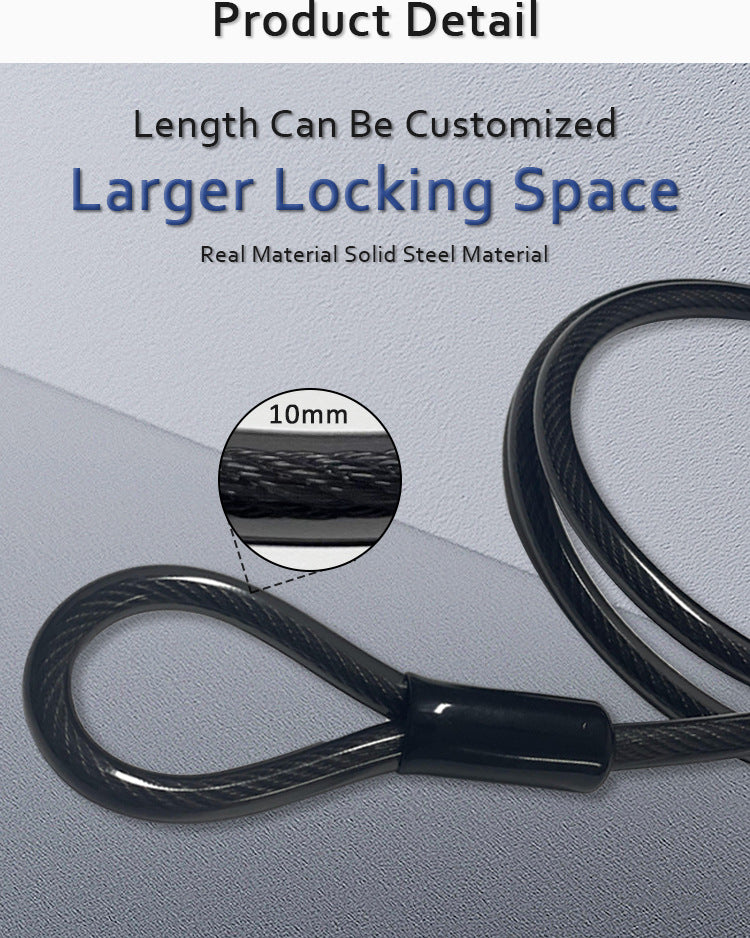 navor U Lock with Steel Cable, Heavy Duty Bicycle Lock, Keyed Anti Theft Bike Security Lock