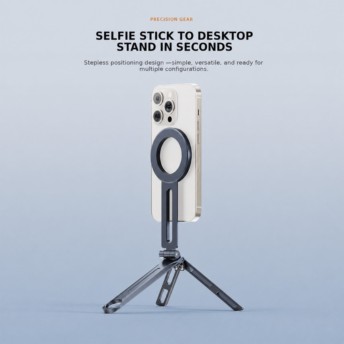 navor Magnetic Phone Tripod Stand for MagSafe, Foldable Aluminum Grip