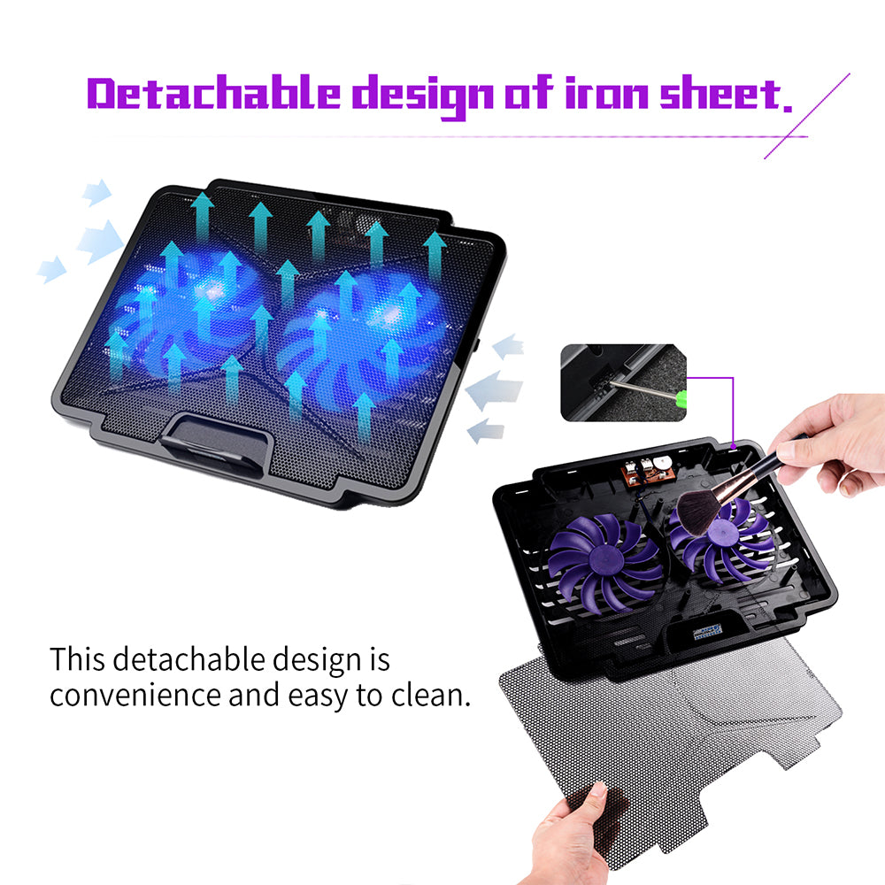 navor Laptop Cooling Pad with 2 Quiet Fans for 10-15.6 Inch Laptop