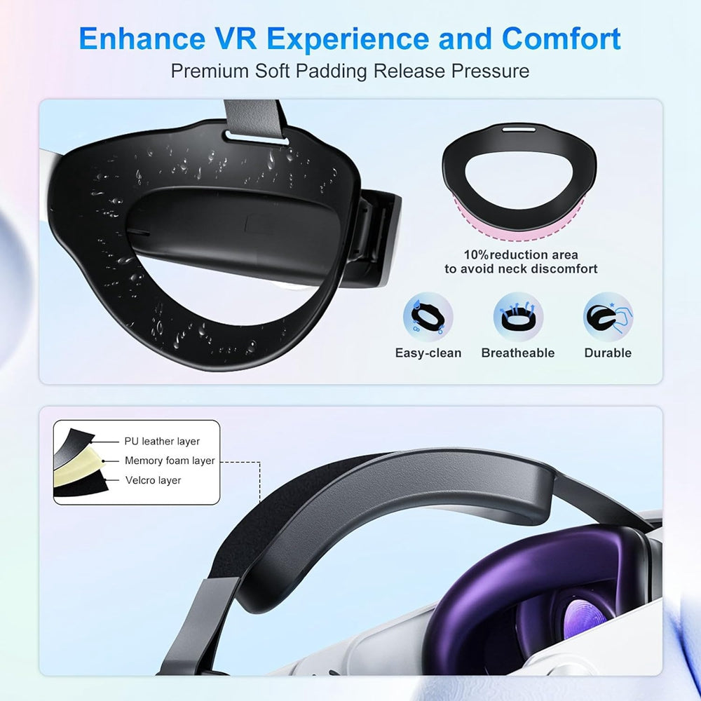Navor VR Head Strap with 10000mAh Battery for Meta Quest 3 & 3S