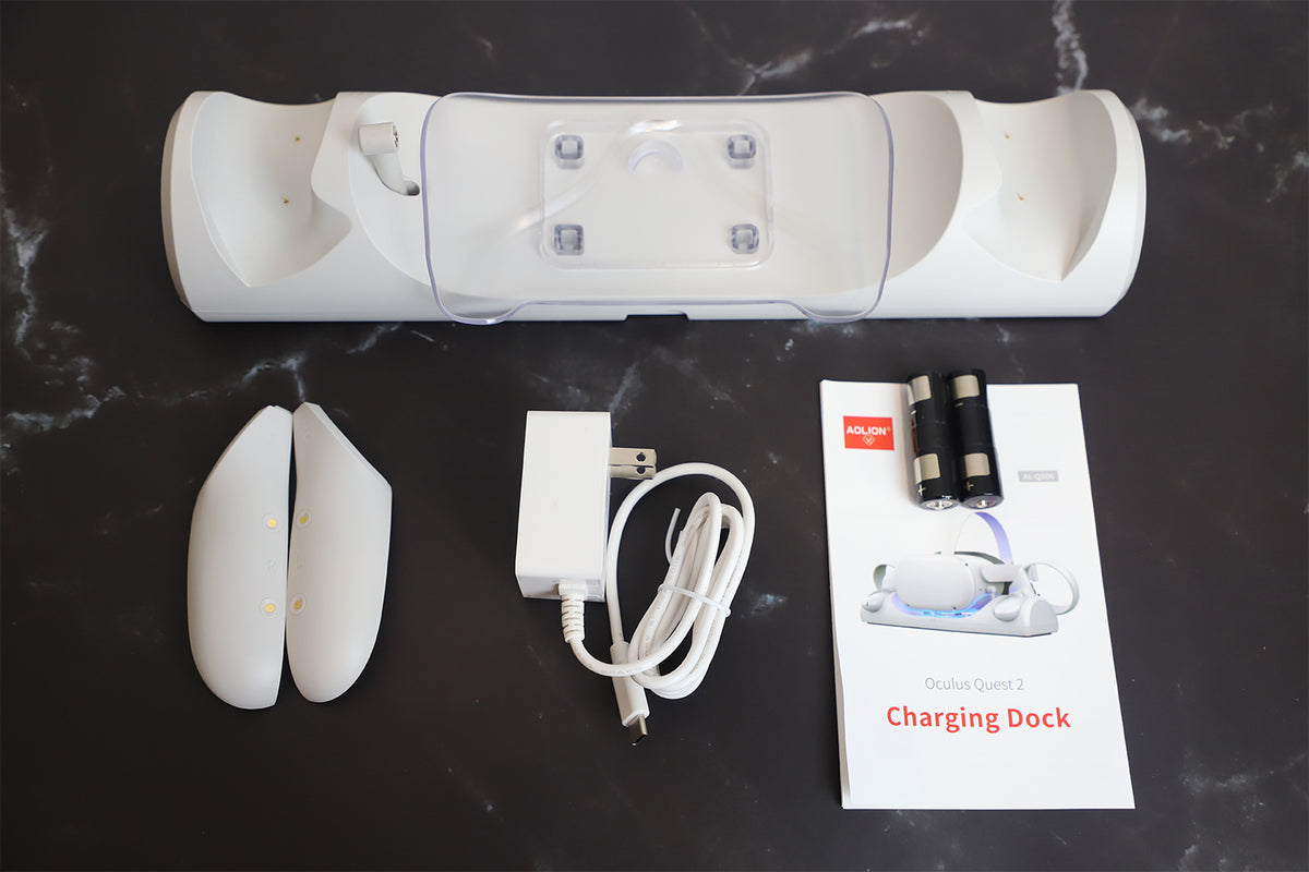 VR Charging Dock for Oculus Meta Quest 2 Station, Magnetic Charge Headset and Controller